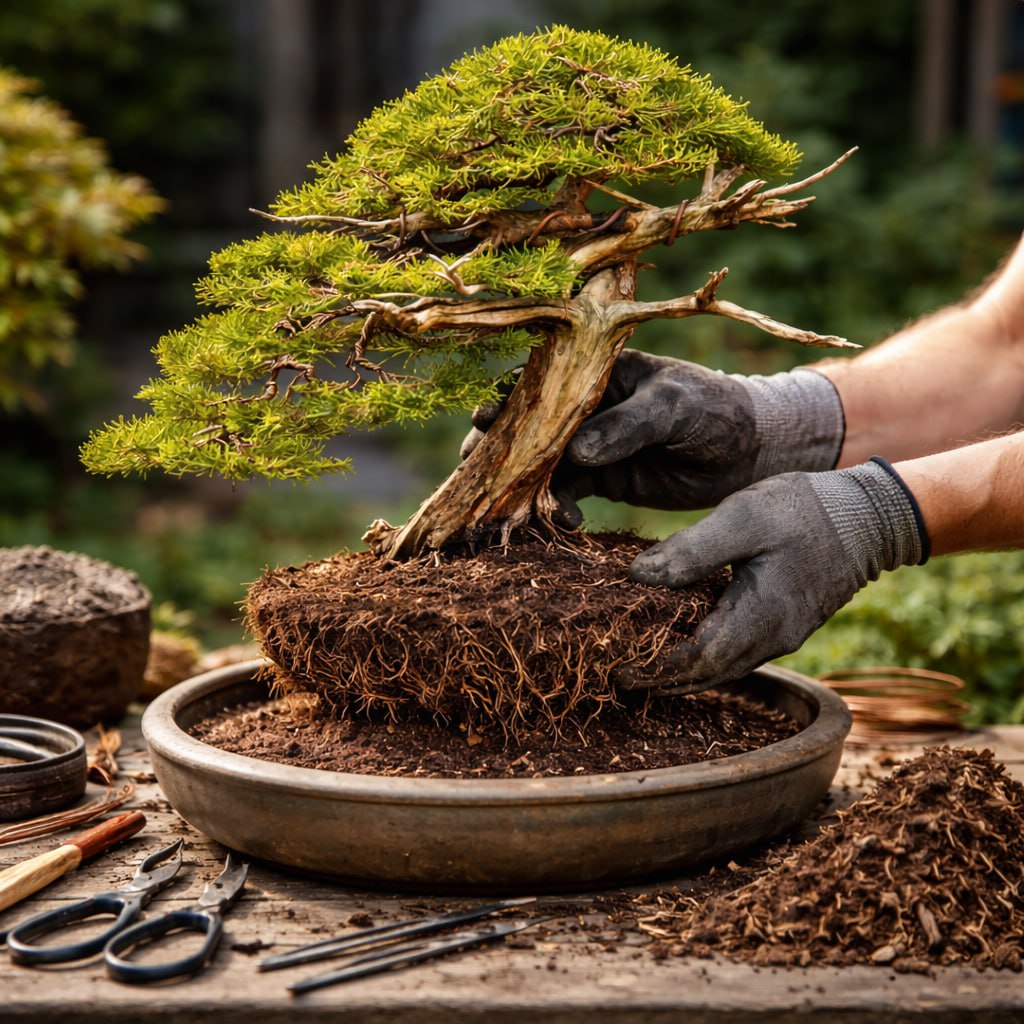 Пересадка бонсай и выбор почвы: Как дать дереву новую жизнь